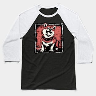 Retro Art Shiba Inu Dog Lover Baseball T-Shirt